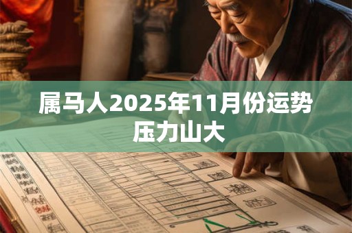 属马人2025年11月份运势 压力山大