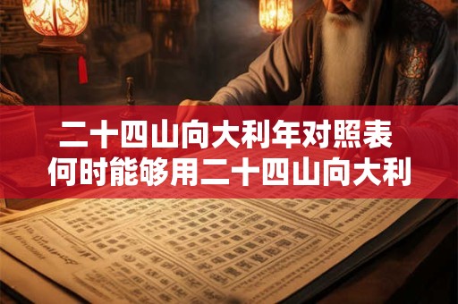 二十四山向大利年对照表 何时能够用二十四山向大利年对照表预测未来