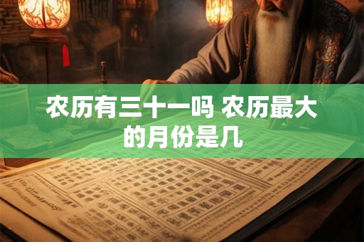 农历有三十一吗 农历最大的月份是几