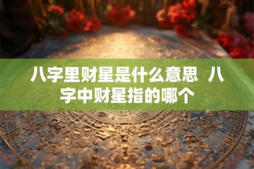 八字里财星是什么意思  八字中财星指的哪个