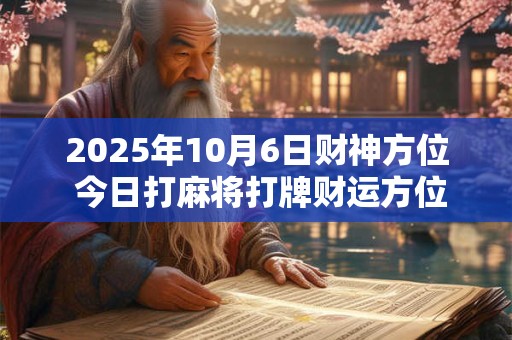 2026年10月6日财神方位 今日打麻将打牌财运方位 2026年10月6日财神方位 今日打麻将打牌财运方位