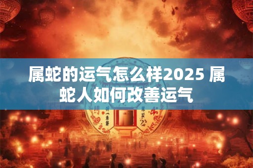 属蛇的运气怎么样2026 属蛇人如何改善运气
