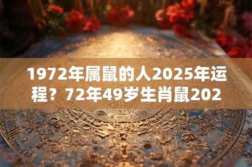 1972年属鼠的人2025年运程？72年49岁生肖鼠2025年运势