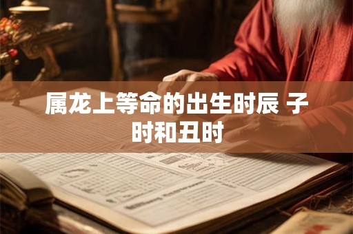 属龙上等命的出生时辰 子时和丑时