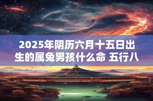 2025年阴历六月十五日出生的属兔男孩什么命 五行八字命理详解
