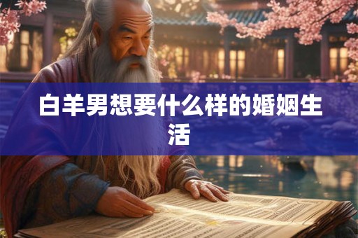 白羊男想要什么样的婚姻生活