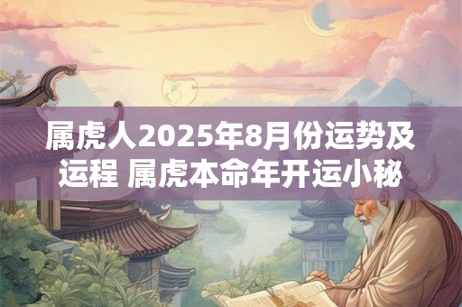 属虎人2025年8月份运势及运程 属虎本命年开运小秘籍