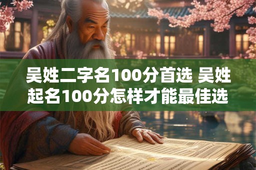 吴姓二字名100分首选 吴姓起名100分怎样才能最佳选择
