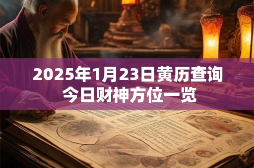 2025年1月23日黄历查询 今日财神方位一览