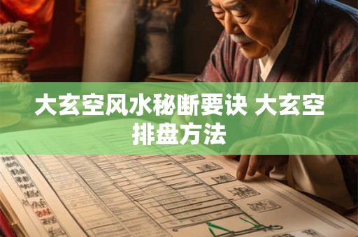 大玄空风水秘断要诀 大玄空排盘方法