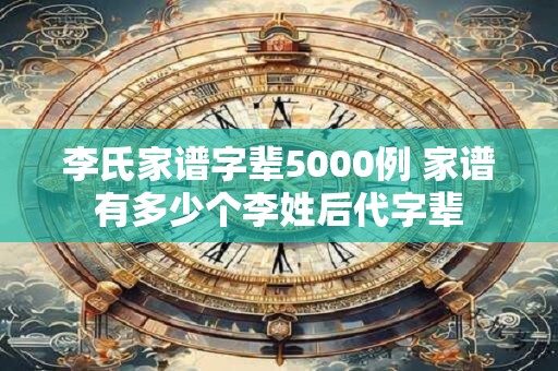 李氏家谱字辈5000例 家谱有多少个李姓后代字辈