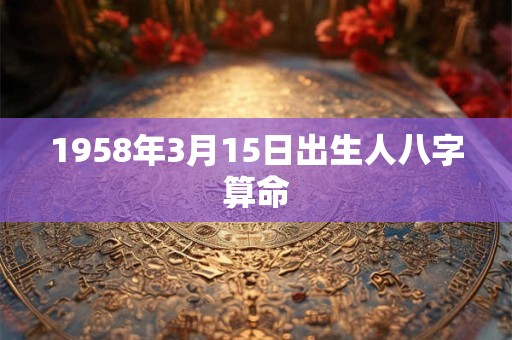 1958年3月15日出生人八字算命