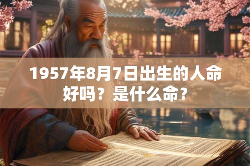 1957年8月7日出生的人命好吗？是什么命？