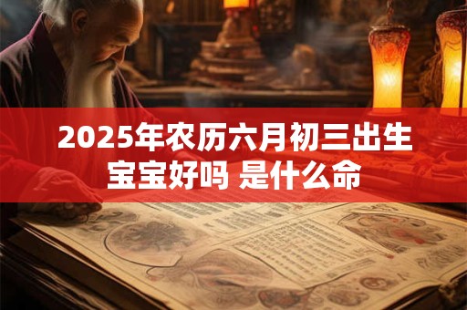 2026年农历六月初三出生宝宝好吗 是什么命