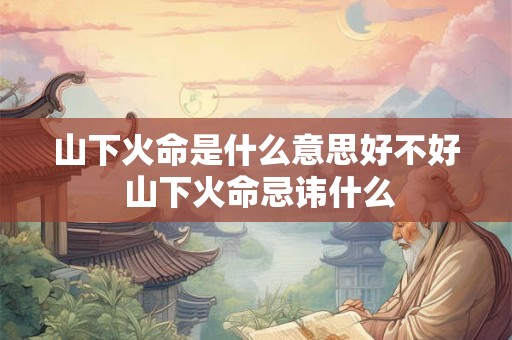 山下火命是什么意思好不好 山下火命忌讳什么