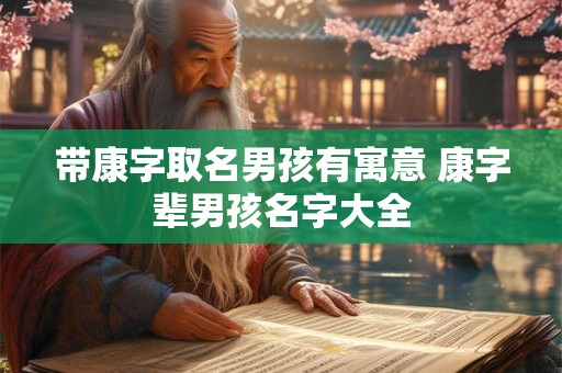 带康字取名男孩有寓意 康字辈男孩名字大全