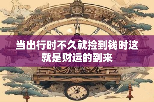 当出行时不久就捡到钱时这就是财运的到来