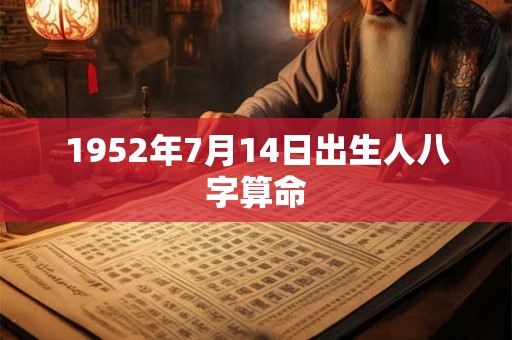 1952年7月14日出生人八字算命