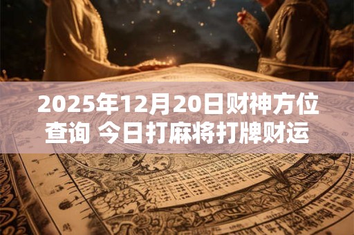 2025年12月20日财神方位查询 今日打麻将打牌财运方位