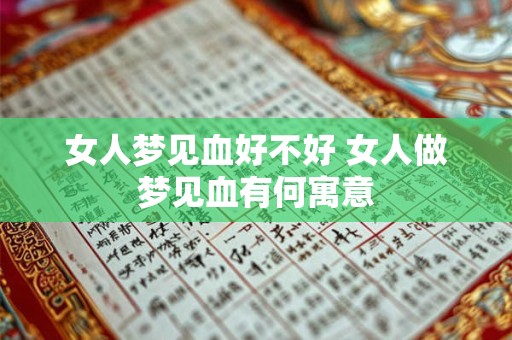 女人梦见血好不好 女人做梦见血有何寓意