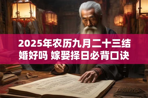 2025年农历九月二十三结婚好吗 嫁娶择日必背口诀 2025年农历九月二十三结婚好吗 嫁娶择日必背口诀