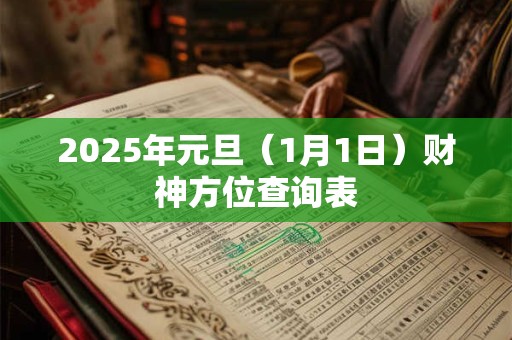 2025年元旦（1月1日）财神方位查询表