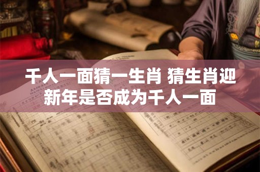 千人一面猜一生肖 猜生肖迎新年是否成为千人一面