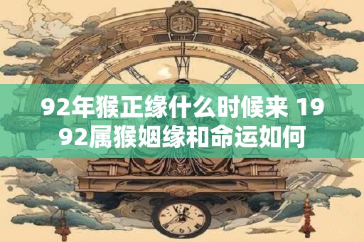 92年猴正缘什么时候来 1992属猴姻缘和命运如何
