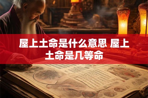 屋上土命是什么意思 屋上土命是几等命