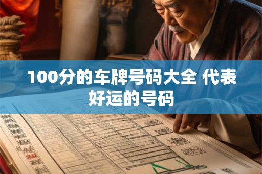100分的车牌号码大全 代表好运的号码