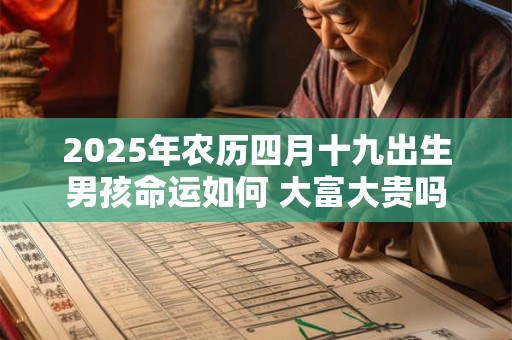 2025年农历四月十九出生男孩命运如何 大富大贵吗