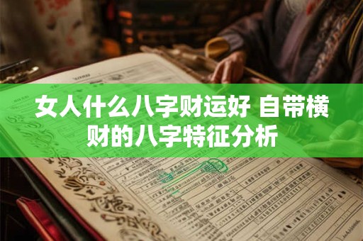女人什么八字财运好 自带横财的八字特征分析