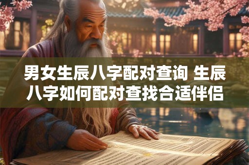 男女生辰八字配对查询 生辰八字如何配对查找合适伴侣