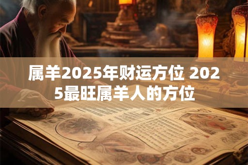 属羊2025年财运方位 2025最旺属羊人的方位