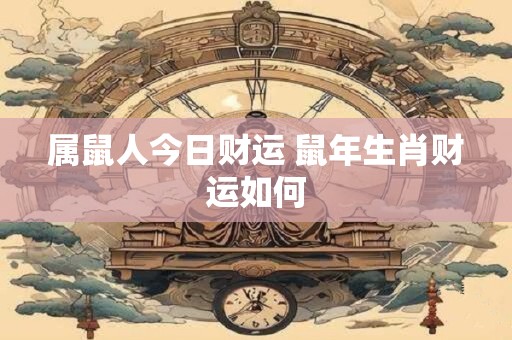 属鼠人今日财运 鼠年生肖财运如何