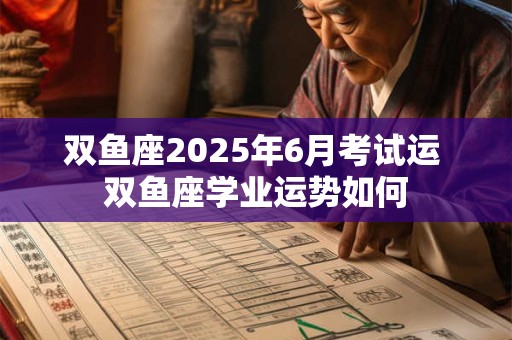 双鱼座2025年6月考试运 双鱼座学业运势如何