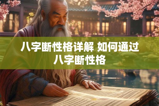八字断性格详解 如何通过八字断性格