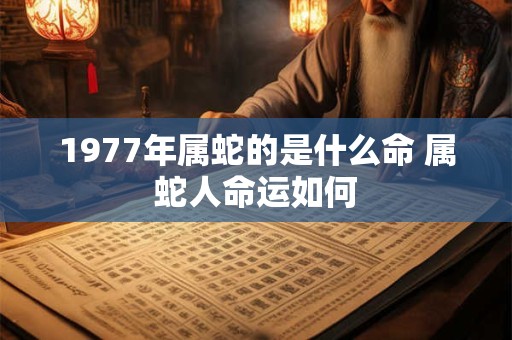 1977年属蛇的是什么命 属蛇人命运如何