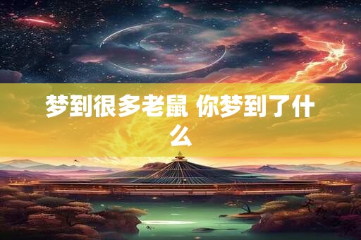梦到很多老鼠 你梦到了什么