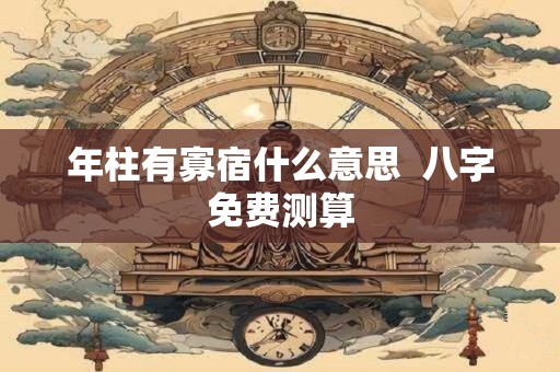 年柱有寡宿什么意思 八字免费测算 年柱有寡宿什么意思 八字免费测算