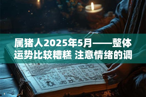 属猪人2025年5月——整体运势比较糟糕 注意情绪的调整
