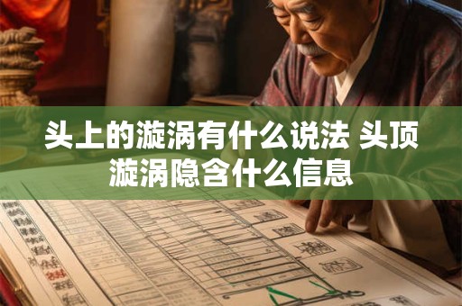 头上的漩涡有什么说法 头顶漩涡隐含什么信息