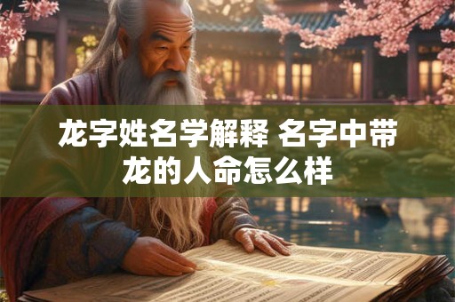 龙字姓名学解释 名字中带龙的人命怎么样 龙字姓名学解释 名字中带龙的人命怎么样
