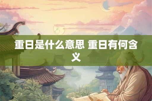 重日是什么意思 重日有何含义