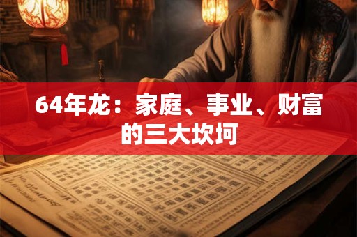 64年龙：家庭、事业、财富的三大坎坷