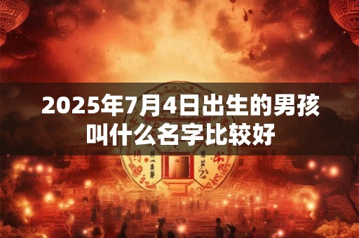 2025年7月4日出生的男孩叫什么名字比较好