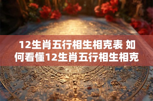 12生肖五行相生相克表 如何看懂12生肖五行相生相克表
