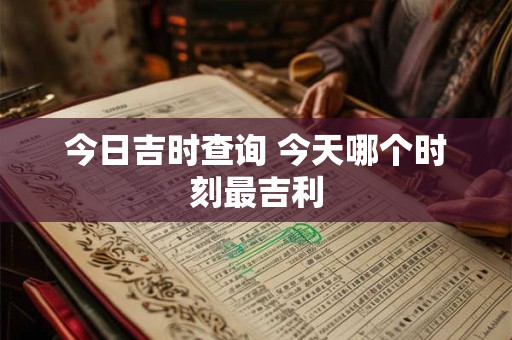今日吉时查询 今天哪个时刻最吉利