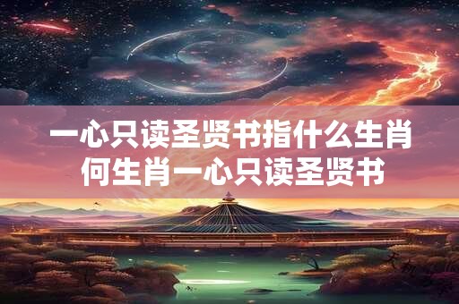 一心只读圣贤书指什么生肖 何生肖一心只读圣贤书