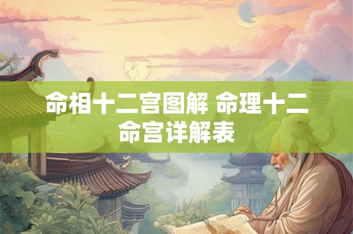 命相十二宫图解 命理十二命宫详解表